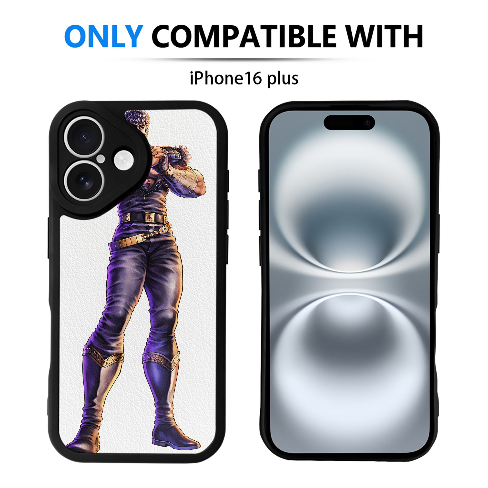 （画像用） 北斗の拳 Fist of the North Star 【iPhone 16シリーズ対応】シリコンスマホケース（レザー調） 材質：シリコン